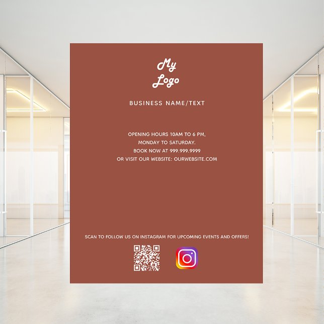 Terracotta Business-Logo qr Code-Einführung Flyer (Von Creator hochgeladen)