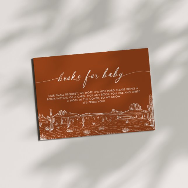 Terracotta Cactus Desert Baby Shower Buchen Begleitkarte (Von Creator hochgeladen)