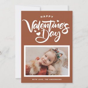 Terracotta Calligrafy Foto Valentinstag Feiertagskarte