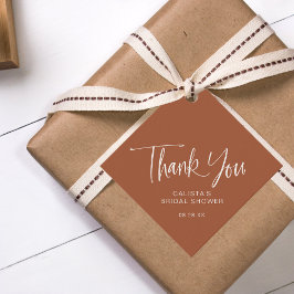 Terracotta Calligraphy Script Danke Geschenkanhänger