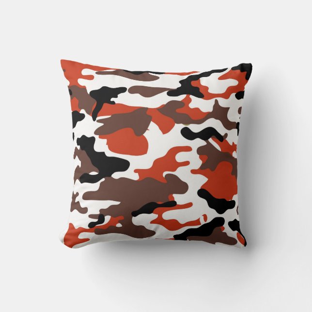 Terracotta Camouflage Throw Kissen (Vorderseite)
