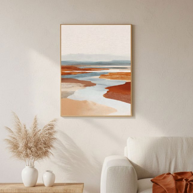 Terracotta Canyon River Abstract Wall Art Poster (Von Creator hochgeladen)