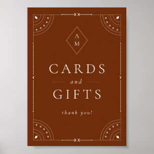 Terracotta Celestial Moon & Stars Karten und Gesch Poster