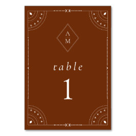 Terracotta Celestial Moon & Stars Tischnummer