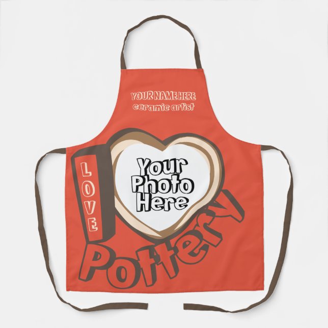 Terracotta Chic I Liebe Potterie Schürze (Vorderseite)