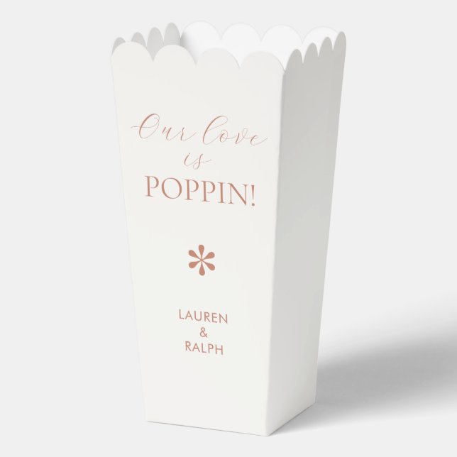 Terracotta | Chic Minimal Script Wedding Popcorn Geschenkschachtel (Vorderseite)