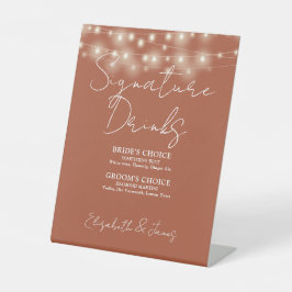 Terracotta Chic String Lights Signature Drinks Sockelschild