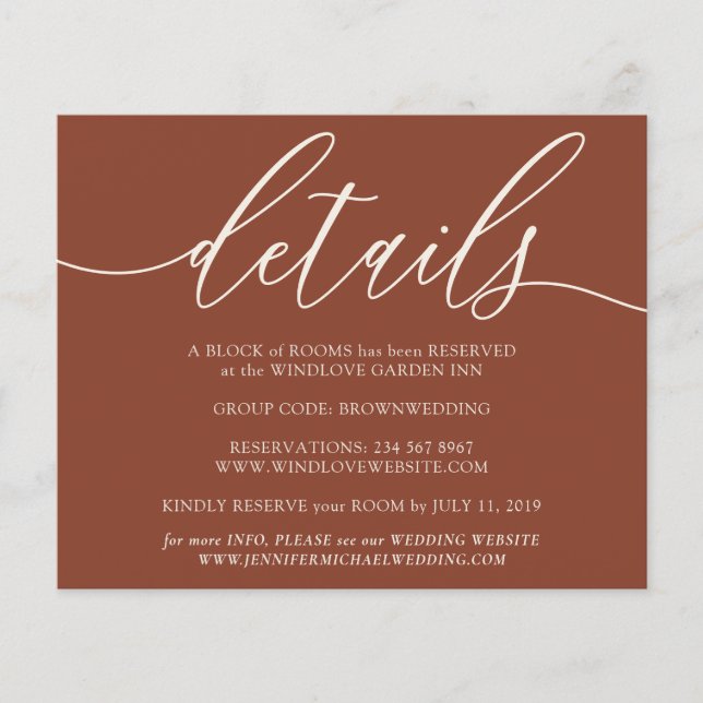 Terracotta Clean Details Einfaches Hochzeitbudget Flyer (Vorne)