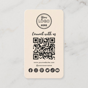 Terracotta Connect with US Social Media QR Code Visitenkarte