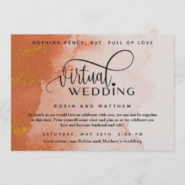 Terracotta Coral Watercolor Online Virtual Wedding Einladung