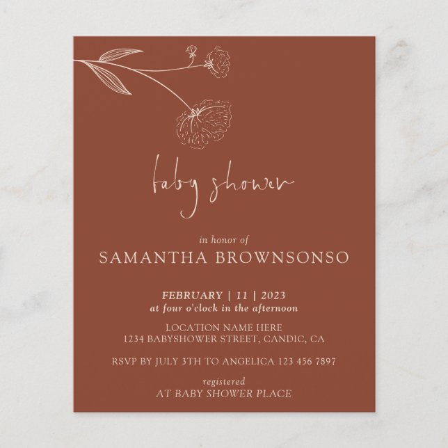 Terracotta Cotton Botanic Baby Show Budget Flyer (Vorne)