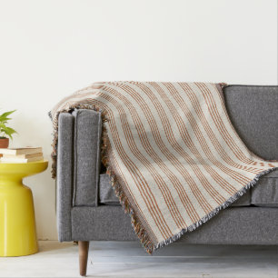 Terracotta Creme Moderner Minimalistischer Streife Decke