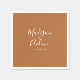 Terracotta Custom Wedding Cocktail Serviette