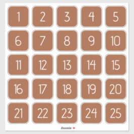 Terracotta Customizable Square Number Stickers Aufkleber