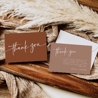 Terracotta Dankeschön Card Minimalistisch Boho Mod Dankeskarte