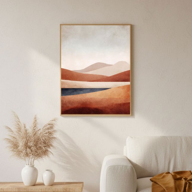 Terracotta Desert Basin Abstract Landscape Decor Poster (Von Creator hochgeladen)