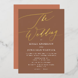 Terracotta Desert Orange Elegante Folieneinladung