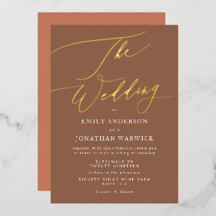 Terracotta Desert Orange Elegante Folieneinladung