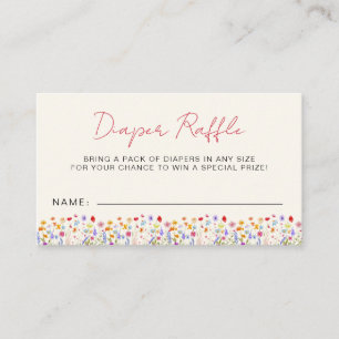 Terracotta Diaper Raffle Wildblume Kinderdusche Begleitkarte