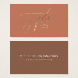 Terracotta Dusty Orange Elegante Boho Geschenkkart