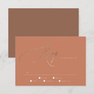 Terracotta Dusty Orange RSVP Karte