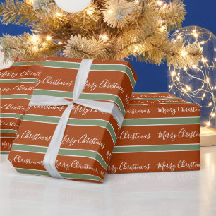 Terracotta Earth Tones Frohe Weihnachten Geschenkpapier