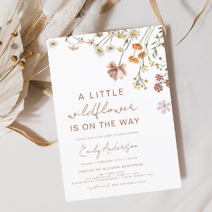 Terracotta Eine kleine Wildblume Kinderdusche Einladung