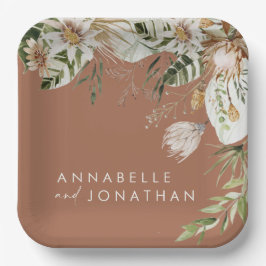 Terracotta einfaches botanisches, modernes, elegan pappteller