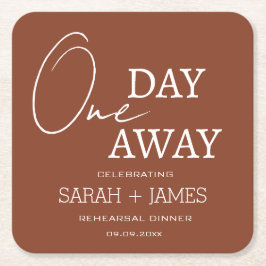 Terracotta Elegante Ein Tag vor der Probe Abendess Rechteckiger Pappuntersetzer