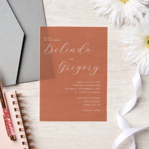Terracotta Elegante Script Calligraphy Wedding