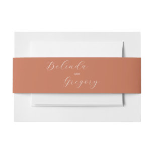 Terracotta Elegante Script Calligraphy Wedding Einladungsbanderole