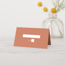 Terracotta Elegante Script Calligraphy Wedding Platzkarte