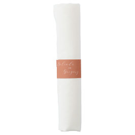 Terracotta Elegante Script Calligraphy Wedding Serviettenband