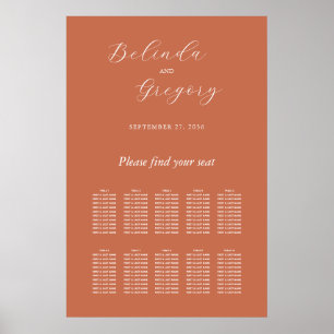Terracotta Elegante Script Hochzeitskizze Poster