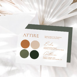 Terracotta Emerald Sage Wedding Color Card RSVP Karte