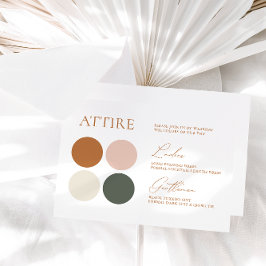 Terracotta Emerald Sage Wedding Color Card RSVP Karte