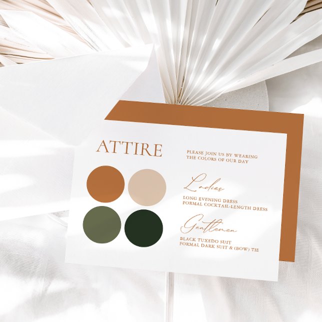 Terracotta Emerald Sage Wedding Color Card RSVP Karte (Von Creator hochgeladen)