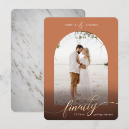 Terracotta Endlich Erlangung von Verheiratung & Fo Save The Date