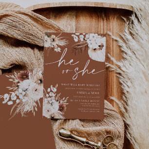 Terracotta Er oder sie Geschlecht offenbaren Einla Einladung