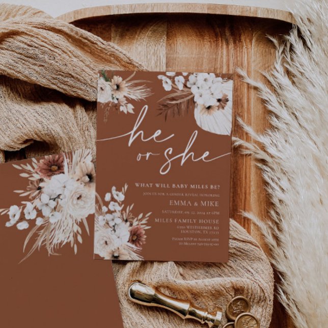 Terracotta Er oder sie Geschlecht offenbaren Einla Einladung (Von Creator hochgeladen)