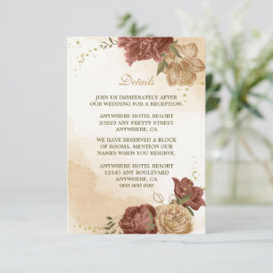 Terracotta Erden Ton Blumengrün Hochzeit Begleitkarte