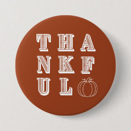 Terracotta Erntedank Dankbar Button
