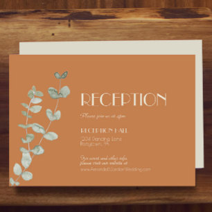 Terracotta Eucalyptus Deko Empfang Begleitkarte