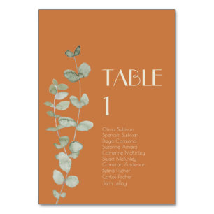 Terracotta Eucalyptus Deko Tischnummer