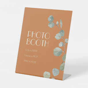 Terracotta Eucalyptus Deko Wedding Foto Booth Sockelschild