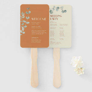 Terracotta Eucalyptus Deko Wedding Program Fächer