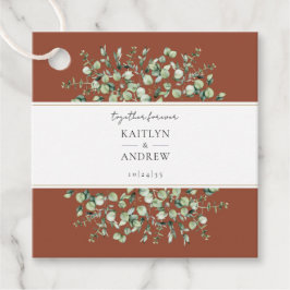 Terracotta Eukalyptus Together Forever Wedding Geschenkanhänger