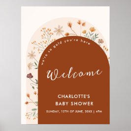 Terracotta Fall Boho Wildblume Poster