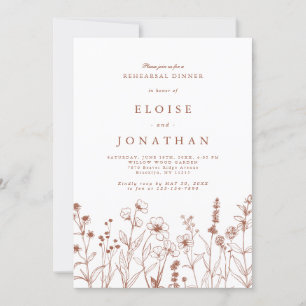 Terracotta Fall Boho Wildblume Probe Einladung