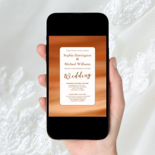 Terracotta Fall Digital Wedding Einladung QR (Von Creator hochgeladen)